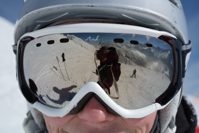 Skier taking a selife
