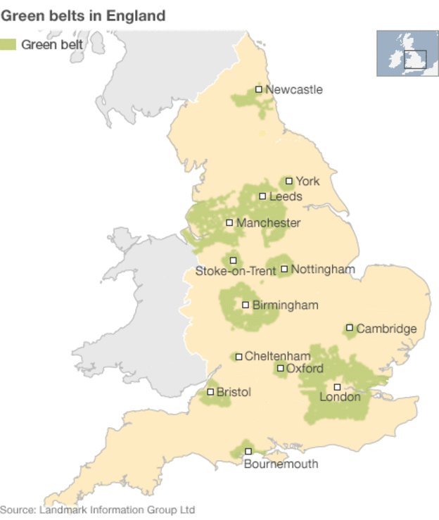 UK green Belt locations