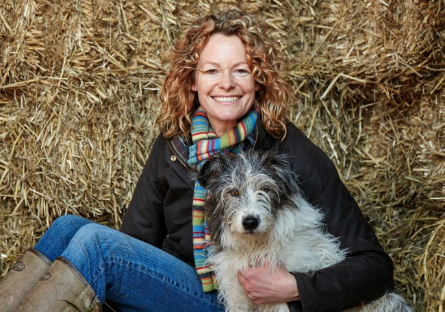 Kate Humble with her sheepdog