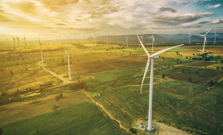 wind turbines providing renewable energy